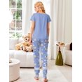 thumbnail image 3 of Ekouaer Womens Pajamas Set 2 Piece Lounge Pj Set Short Sleeve Sleepwear Tops with Joggers Pants Loungewear Print Nightwear, 3 of 6