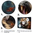 thumbnail image 3 of Designart "Tiger Roaring Majesty composition II" Animals Floater Framed Canvas Art Print, 3 of 7