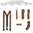 thumbnail image 4 of Jacob Alexander Boys' Prep College Stripe Woven Regular Self-Tie Neck Tie - Orange Black, 4 of 5