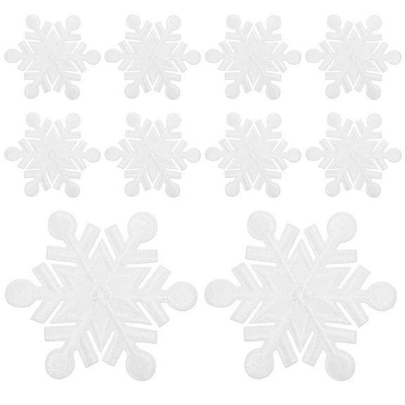 GOOHOCHY White Snowflake Iron On Patches for Clothes Easy to Use Variety of Designs Durable Fabric Winter Christmas