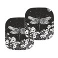 thumbnail image 2 of Yuyamidu Dragonfly Car Sun Shade Windshield Accessories 2 Pieces Floral Sun Shade Windshield for Auto SUV Truck Sedan Foldable Car Front Window Shades, 2 of 5