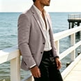 thumbnail image 6 of akafmk Men's Blazer Business Casual Work Jacket Notch Lapel Button Closure Dress Jacket Lightweight Slim Suit Coat with Pockets, 6 of 8