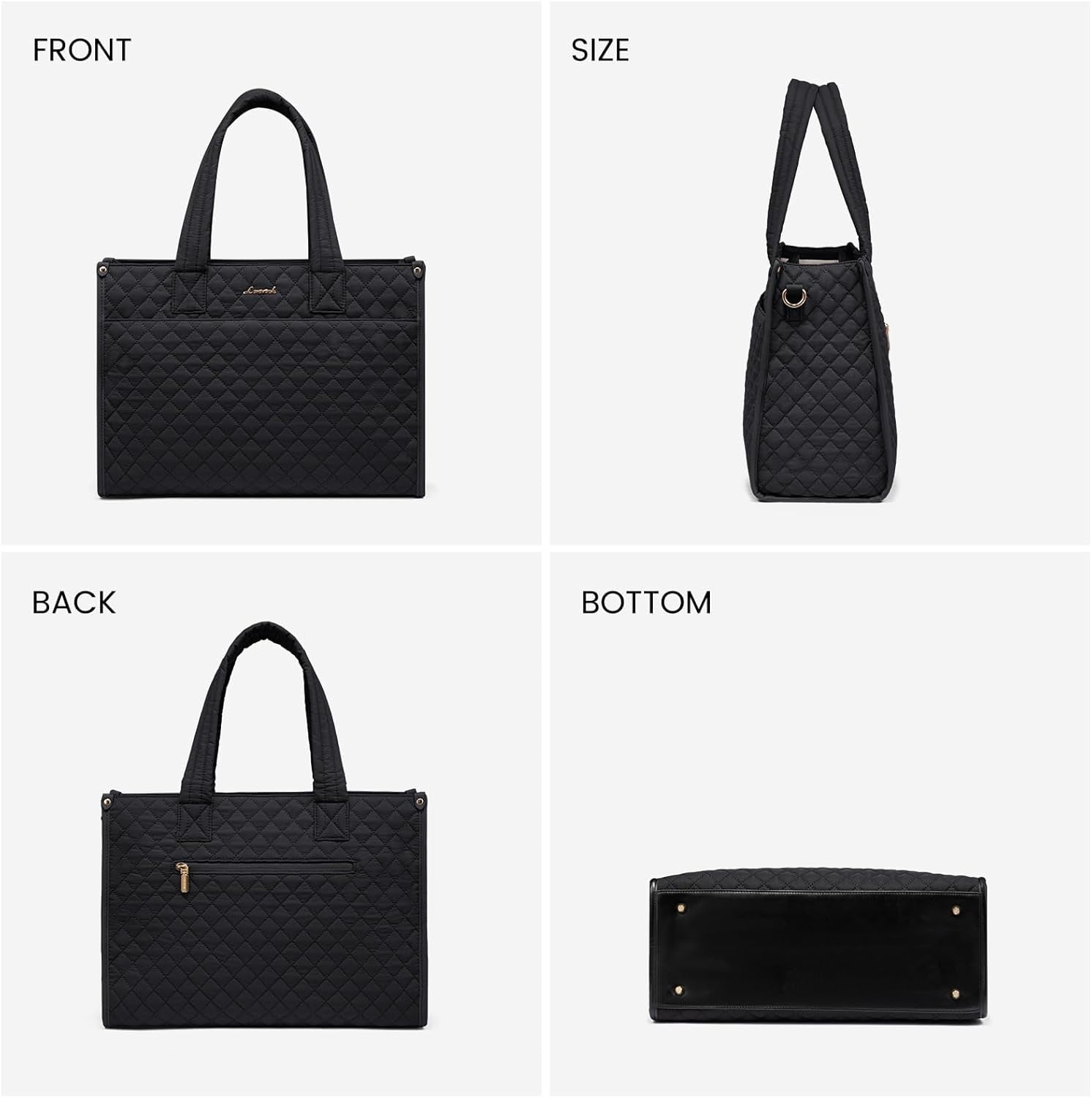 LOVEVOOK Laptop Bag for Women,15.6 Inch Laptop Tote Bag,Quilted Work Tote Bags Women, Professional Computer Business Teacher Tote Bag Office Briefcase Purse,Lightweight Shoulder Travel