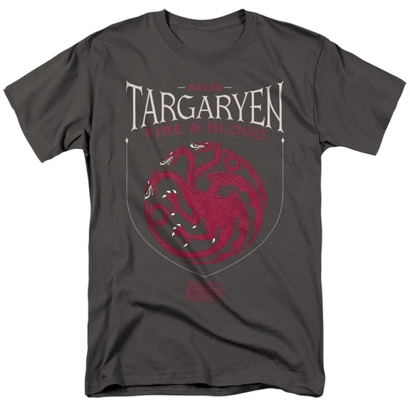Game of Thrones House Targaryen Sigil Unisex Adult T-Shirt, Charcoal, 5X-Large