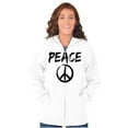 thumbnail image 4 of Hippie Peace Sign Make Love Not War Zip Up Hoodie Men's Women's Brisco Brands X, 4 of 6
