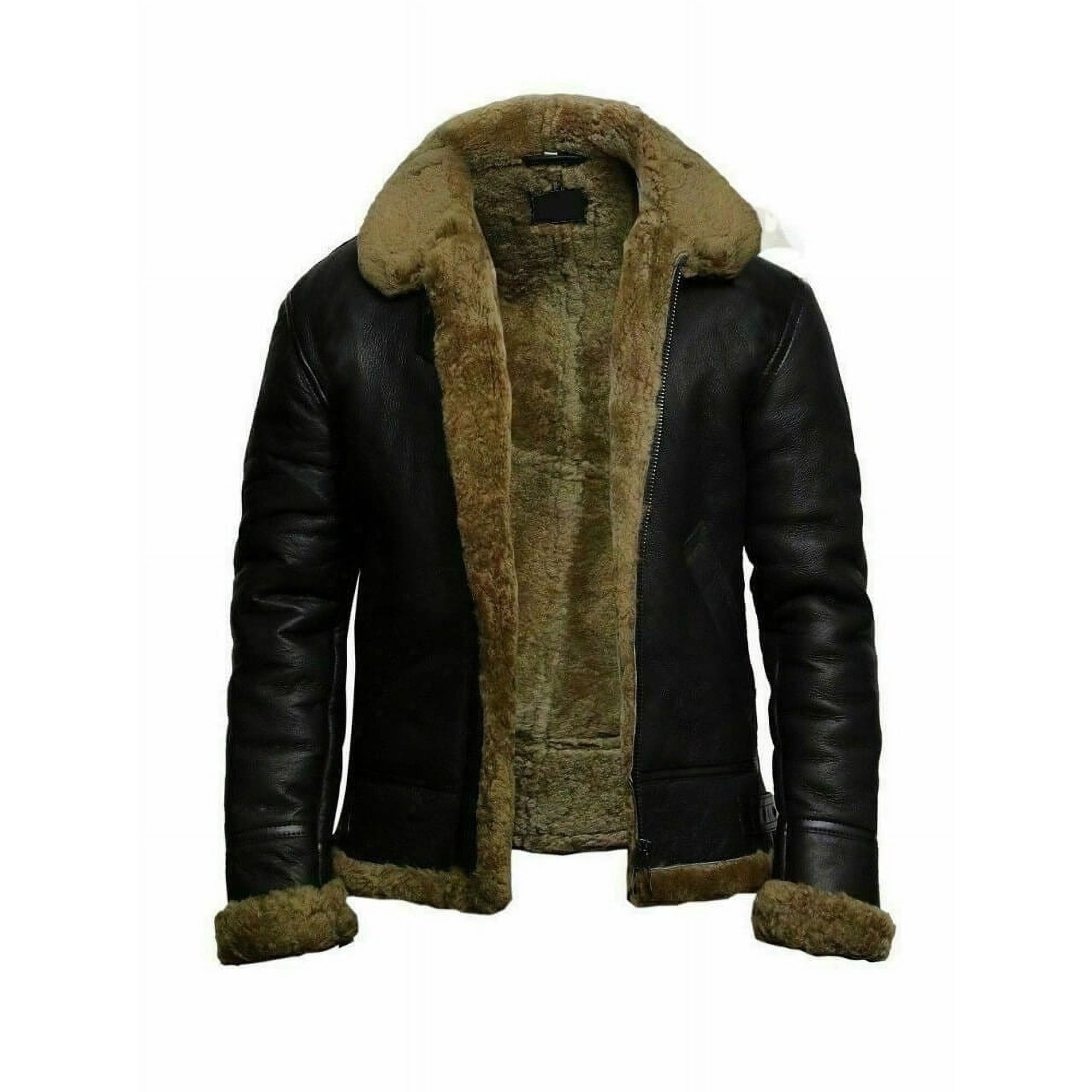 Mens Leather Bomber Jacket Mens Black Bomber Jacket B3 Pilot Jacket Mens Leather Bomber Mens Aviator Jacket Black Leather Aviator Jacket size 5XL
