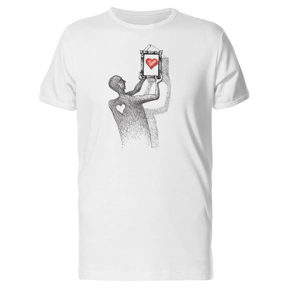 Heart On A Frame, Sketch T-Shirt Men -Image by Shutterstock, Male Large