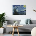 thumbnail image 2 of Vincent Van Gogh's Canvas Wall Art - Starry Night Classic Artwork Picture Print with Framed Famous Oil Painting Hang for Home Office Bedroom Living Room Wall Decor-16" X12", 2 of 7