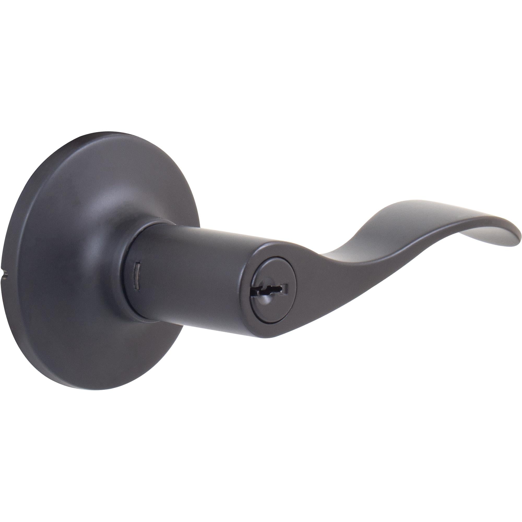 Beaverton Door Lever, Entry Latch, KW Keyway, Matte Black by Stone