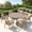 Graywood Table-Wheat Cushion, variant on VOXBIN 5 Pieces Outdoor Patio Dining Set, 41" Black Round Table and 4 Wicker Chairs with Soft Gray Cushions