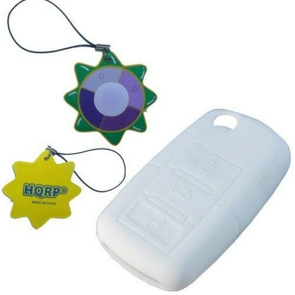 HQRP Key Fob for Volkswagen VW Passat 2002 2003 2004 02 03 04 White Folding Case Flip Shell Remote Protective Cover  HQRP UV Meter