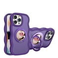 thumbnail image 2 of ELEHOLD Case for iPhone 13 Pro,Wave Frame TPU Magnetic Mirror Case with Strap,Purple, 2 of 12