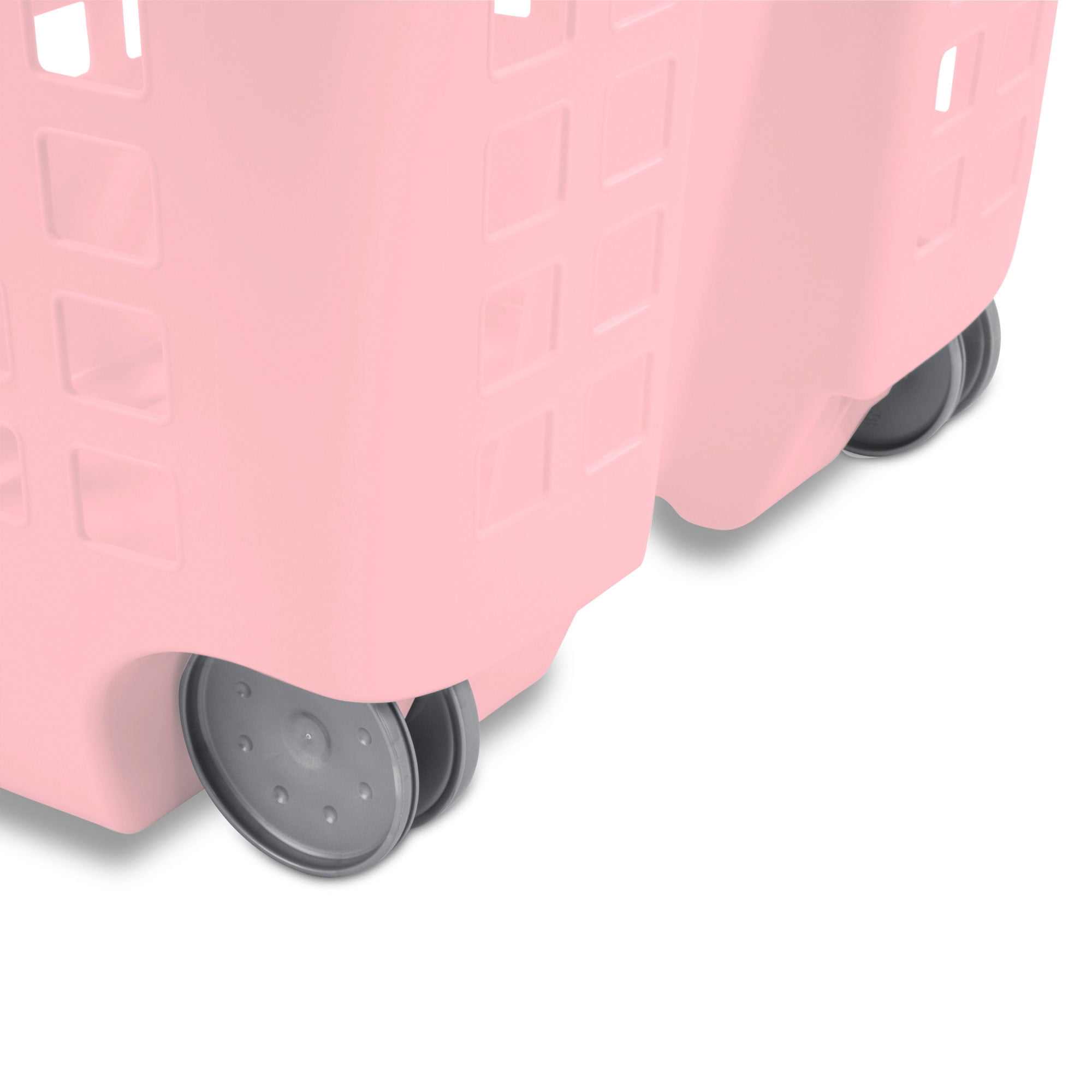 Sterilite Ultra Wheeled Laundry Basket, 1.7 Bushel with Handles, Pink Frost, 4 Pack