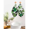 thumbnail image 2 of St. Patrick's Day Kitchen Dish Towels for Drying Dishes Set of 2, Green Shamrock Leaves Black Cloud Spring Waffle Weave Microfiber Hand Tea Bathroom Towels Quick Dry & Absorbent Towel 12x12, 2 of 7