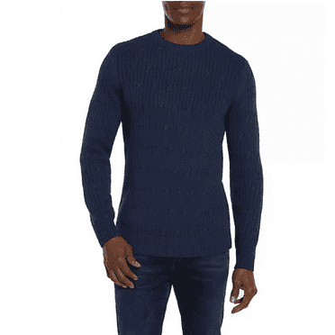 Express Men's Cable Knit Sweater (Pageant Blue, Small)