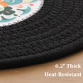 thumbnail image 7 of Placemats Set of 4, Yamaziot 12" Round Placemats Heat Resistant Braid Place Mat, Fabric Woven Washable Dining Table Mats, Mandala Floral Black, 7 of 7