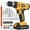 Yellow, variant on 20V Cordless Drill Set with Lithium-Ion Battery and Charger, Electric Power Drill/Driver Kit, 3/8" Keyless Chuck, 22 Torque Settings, Includes 60pcs Drill Bits and Sockets for Home DIY Projects