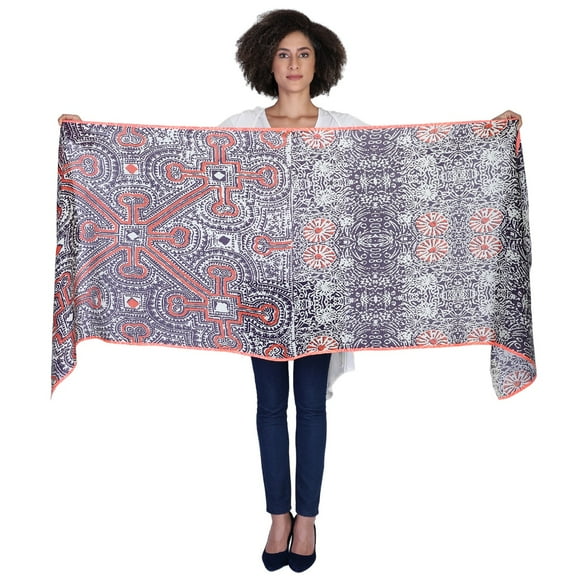 Classic Vintage Navy Orange Scarf