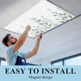 thumbnail image 6 of Sage Green Botanical Fluorescent Light Covers, Pastoral Leaf Watercolor Magnetic Light Covers for Ceiling Lights, Fluorescent Ceiling Shade Filters for Classroom Bedroom Office 4x2Ft x 4PCS, 6 of 8
