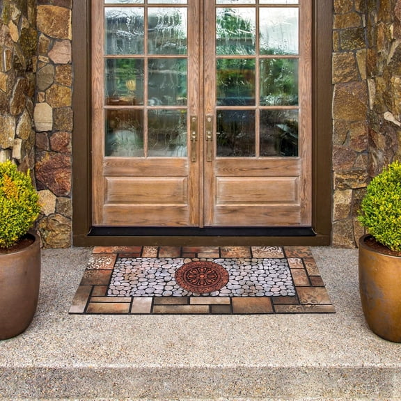 Large 47"x22" Heavy Duty Welcome Mat Outdoor with Non-Slip Rubber Backing -  Outdoor Door Mat for Front Door Entrance, Garage,  & High Traffic Areas (Sunflower)