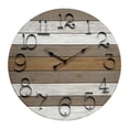 thumbnail image 2 of Brenna Round Wood Rustic Farmhouse Style Wall Clock, 2 of 6