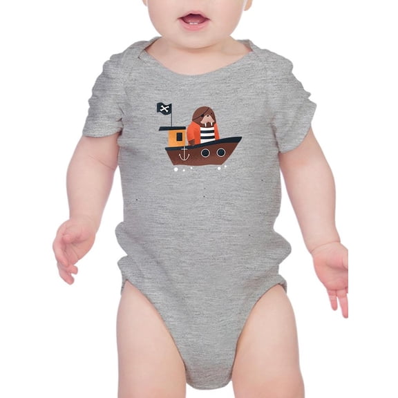 Cute Walrus Pirate In Ship Bodysuit Infant -Image by Shutterstock, Newborn