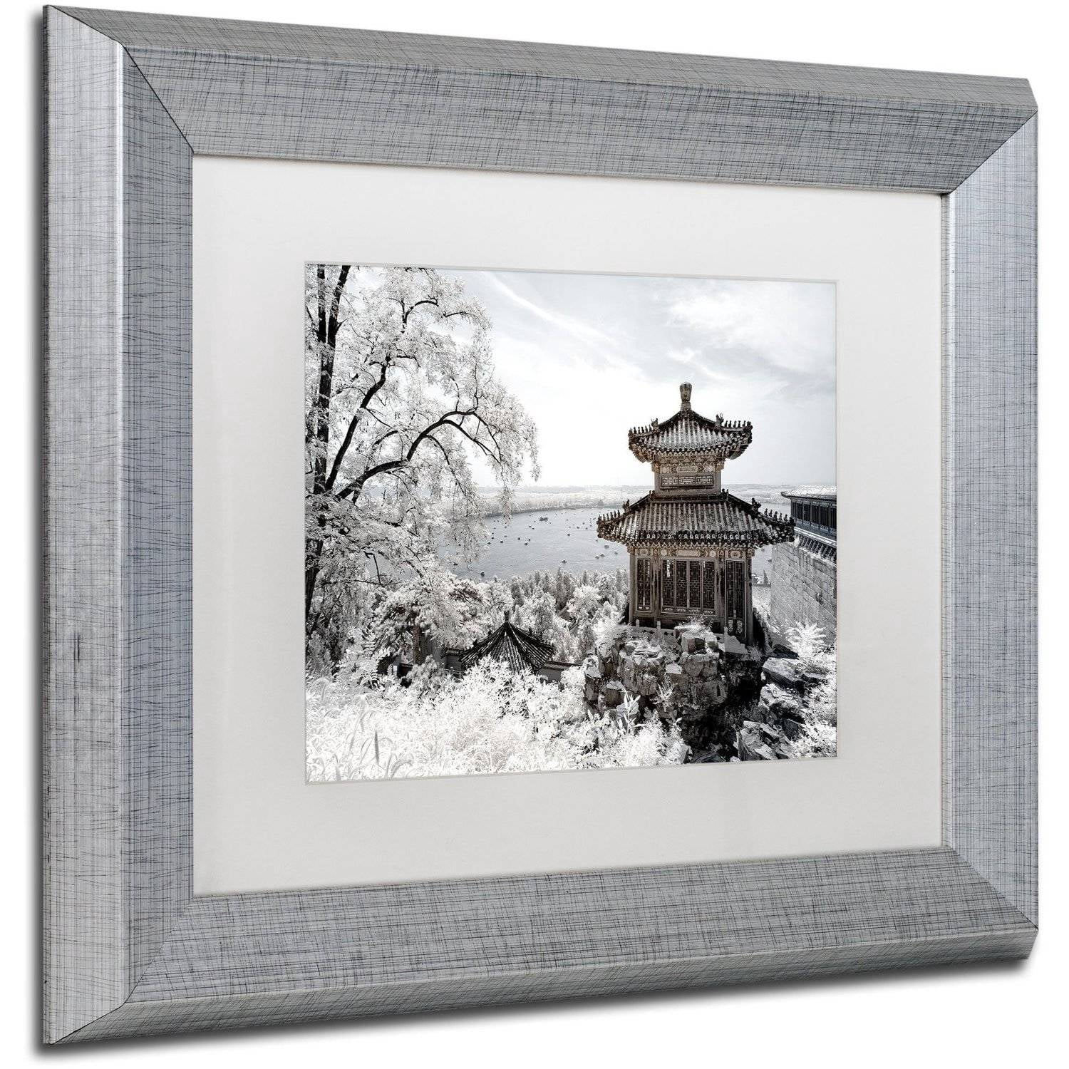 Trademark Fine Art "Silent Day" Canvas Art by Philippe Hugonnard, White Matte, Silver Frame