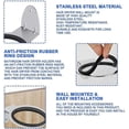 thumbnail image 3 of 2 PCS Wall Mounted Hair Dryer Holder in Stainless Steel Wall Mounted Hair Dryer Holder Anti-Rust Hair Dryer Base, 12.5*7.5cm, 3 of 4