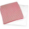 Seed Sprout Basics 2-Pack Crib and Toddler Sheet Sets, Red Gingham and Solid White