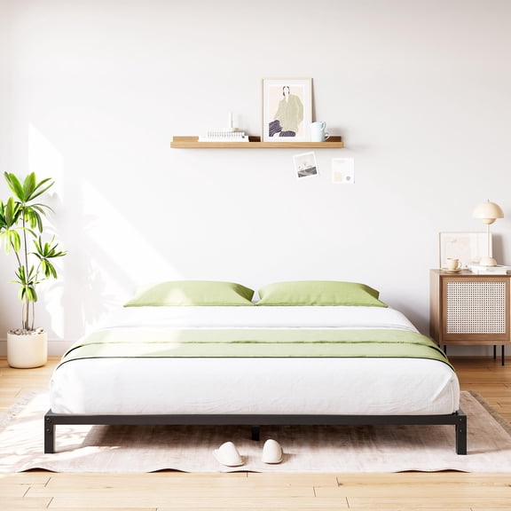 Gaderth Metal Bed Frame,Platform Beds With No Box Spring Needed, Heavy Duty Platform Bed Frame With 13.8 Under Bed Storage, Easy Assembly, Noise Free