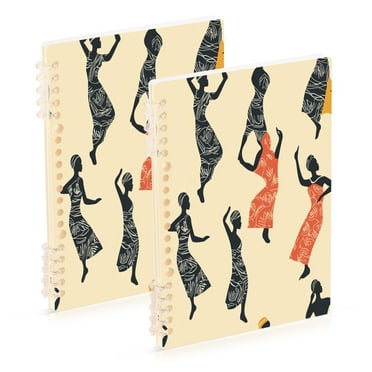 Ring Binder Notebook Journey Note Diary College Ruled Spiral Notebook Study Loose Leaf Dancing Woman Paper A5 60 Pages
