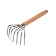 thumbnail image 2 of Rastrillo de mano DYNWAVEMX cultivador de suelo rastrillo de hojas Mango Largo 7 dientes, 2 of 8