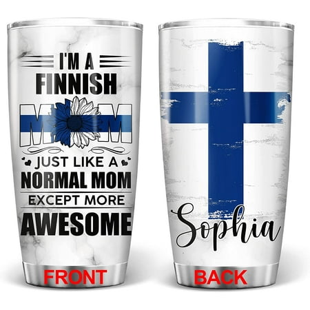 

Finnish Tumbler I‘m A Finnish Mom Just Like A Normal Mom Tumblers Finnish Flag Lover Mothers Day Gift From Daughter Son For Mother Grandma Stainless Steel Coffee Cup 20oz