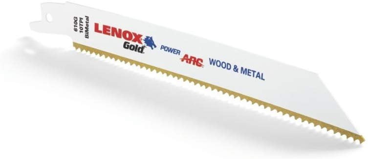 Lenox Gold 6 in. Bi-Metal Reciprocating Saw Blade 10 TPI 5 pk