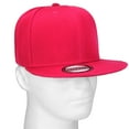 thumbnail image 6 of 2-pack Classic Snapback Hat Cap Hip Hop Style Flat Bill Blank Solid Color Adjustable Size Hot Pink & Hot Pink, 6 of 6