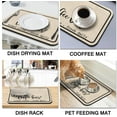 thumbnail image 4 of Coffee Bar Mat Rubber Dish Drying Mat For Kitchen Counter Coffee Mat for Home Bar Gift Kitchen Mat Coffee Bar Accessories Decorative Coffee Shop Chocolate Dish Drying Pad 19.5x12in, 4 of 6