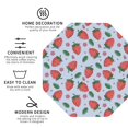 thumbnail image 3 of Rateoe Strawberries Drawing Drink Coasters Set of 4 Leather Coasters Spill Protection for Table Desk,Durable and Non Slip Leather Coaster ,4 Inches Drink Mats-Octagon, 3 of 6