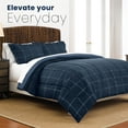 thumbnail image 3 of Martex 3-Piece Full/Queen Reversible Comforter Set | Super Soft Lightweight | Navy Check, 3 of 9