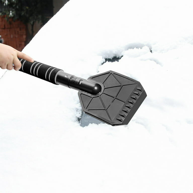 JOYTUTUS Snow Brush and Extendable 47.7 Ice Scraper,Snow Broom with 270°  Pivoting Head and Foam Grip for Car, Blue 
