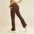 thumbnail image 5 of Scrunch Butt Lifting Leggings for Women Flared Yoga Workout Gym Pants with Pockets Coffee L, 5 of 5
