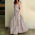 thumbnail image 6 of Karymi Spring Dresses Striped AdjustableSpaghetti Strap Midi Dress, Square Neck Gathered Ruched Waist A-Line Casual Sundress Spring Dresses for Women, 6 of 8