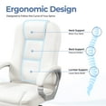 thumbnail image 3 of CELTOSS Ergonomic Leather Office Chair, White High-Back with Lumbar Support, Heavy Duty Executive Desk Chair for Home Office, White, 3 of 11