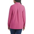 thumbnail image 7 of Hilary Radley Women's Roll Tab Sleeve Blouse, Button Down, Long Sleeve, Crinkle Top with Chest Pockets (US, Alpha, Medium, Regular, Regular, Dark Pink), 7 of 7