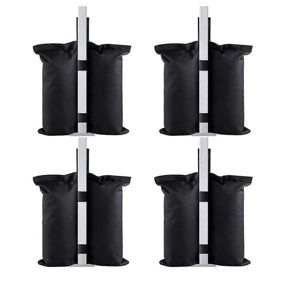 26-27 4pcs Black Fixed Sandbag with Two Fastening Tapes Waterproof Durable Weather Resistant Convenient for Tent