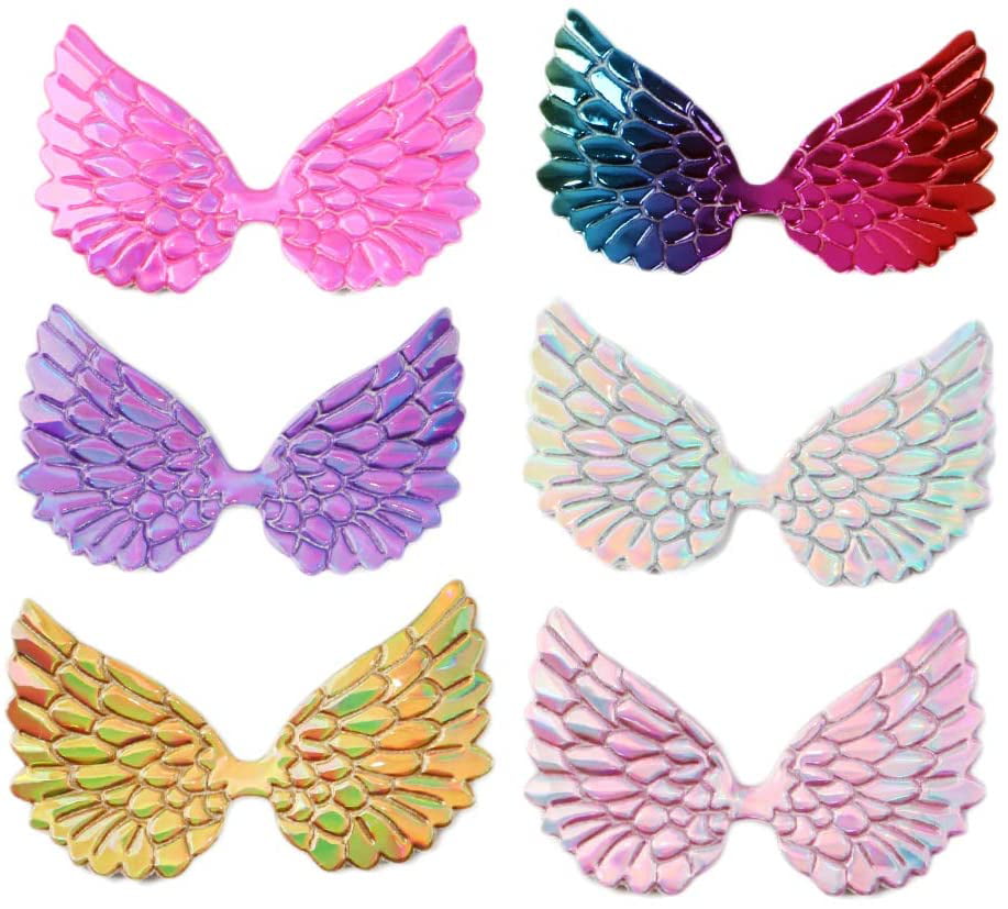 30 Pieces Angel Wings for Crafts Angel Wings Patches Gold Stamping Fabric Embossed Angel Wings Clothes Applique Sew on Embroidered Decorative Applique Patch for DIY Crafts 