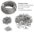 thumbnail image 4 of Kit para colgar cuadros: alambre para colgar de acero inoxidable de 100 pies, 60 piezas de ganchos para cuadros con anilla en D con tornillos y 60 piezas de funda de aluminio para colgar cuadros y fot, 4 of 4