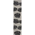 thumbnail image 4 of JONATHAN Y TUSCAN SUN 2 x 8 Runner Rug, Allison Beach Stripe and Monstera Leaf - Black/Beige, TSN400A-28, 4 of 6