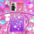 thumbnail image 4 of case for Xiaomi Redmi Note 10 Pro Cute Case with Strap Crossbody Gradient Quicksand Bling Sparkle Flowing Liquid Floating with Neck Cord Lanyard Strap Case for Redmi Note 10 Pro Max LSGS Pink Mauve, 4 of 14