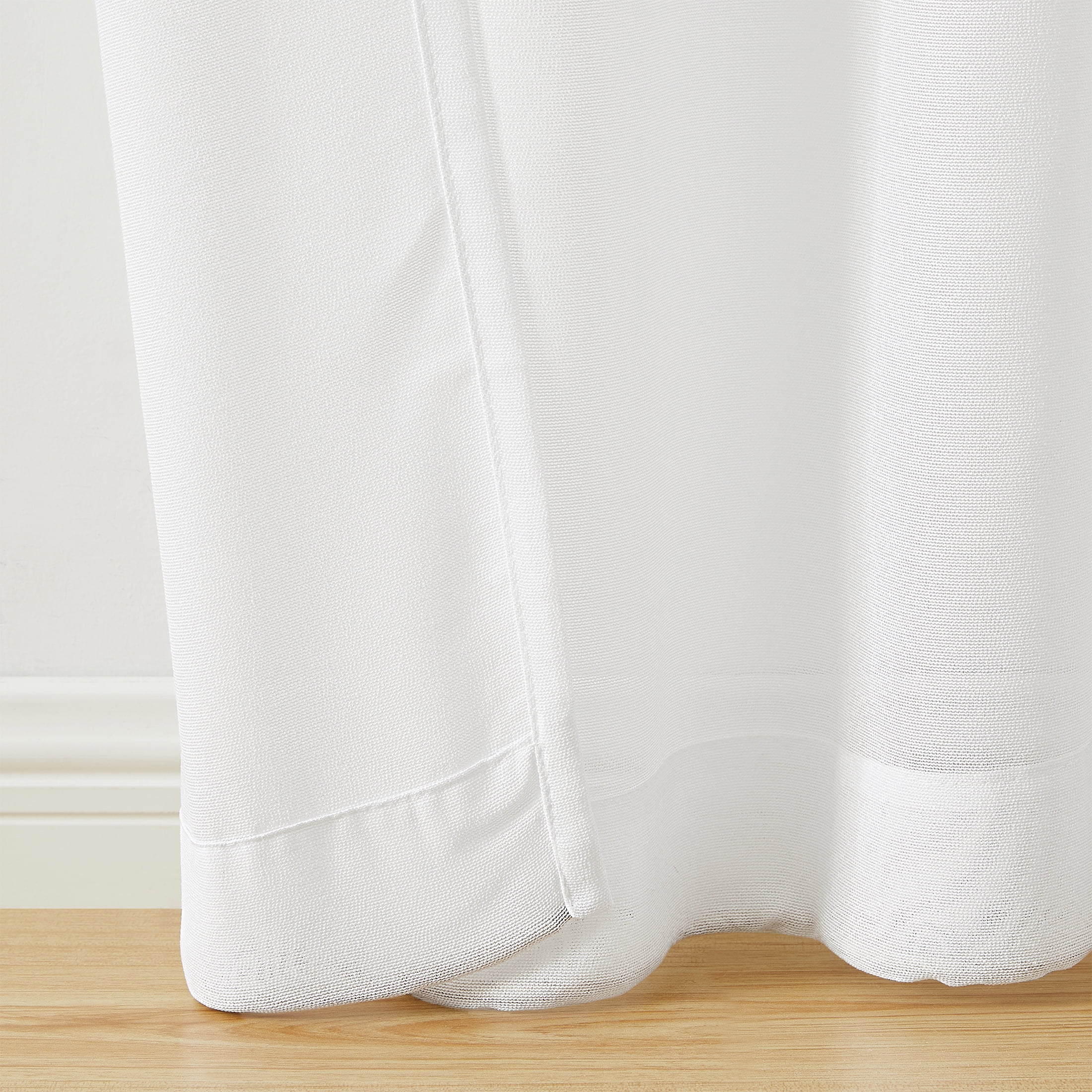 Mainstays Light Filtering Tab Top Curtain Panel Set, 2 Panels, White, 37 in x 95 in