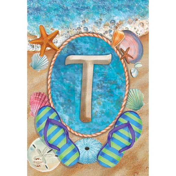 Briarwood Lane Summer Garden Flag 12x18 For Outdoor Summer Monogram Letter T For Summer Garden Flag Flags For Outside